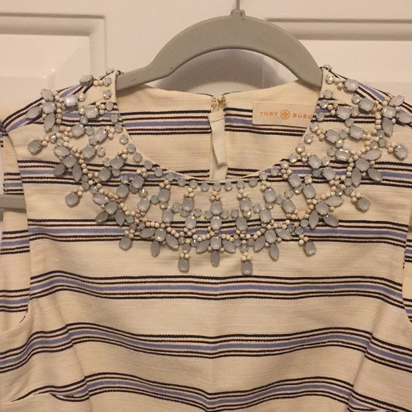 Tory Burch Striped dress with embellished neckline - Picture 4 of 8